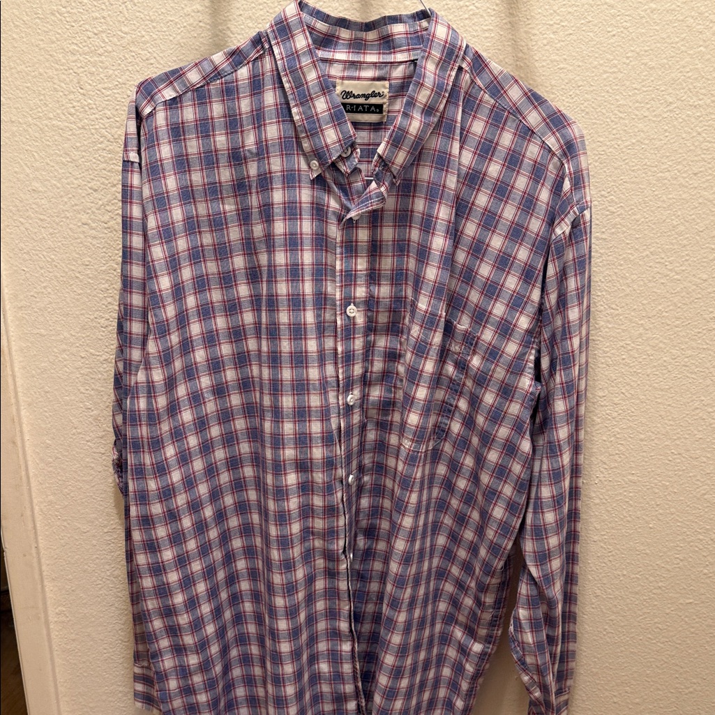 Wrangler Men's Red And Blue Checkered Shirt